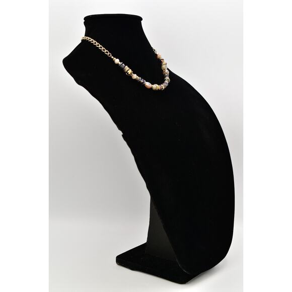 Vivi Love Vintage Crystal Necklace Gold Tone Beaded Antiqued Signed 1990s BinBC - Picture 4 of 12